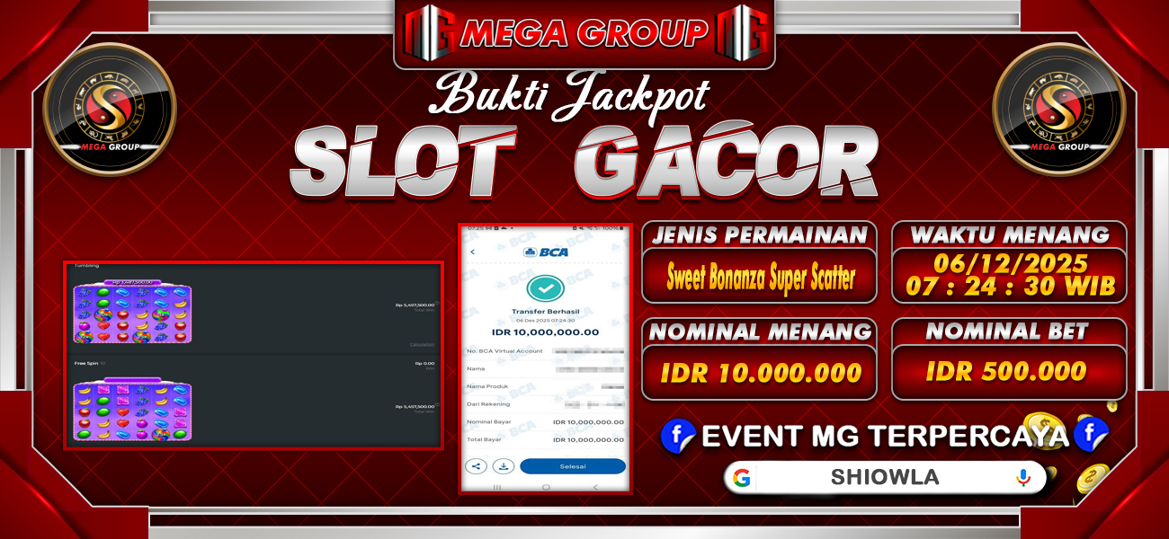 Bukti JP situs Shiowla hari Sabtu, 06 Desember 2025